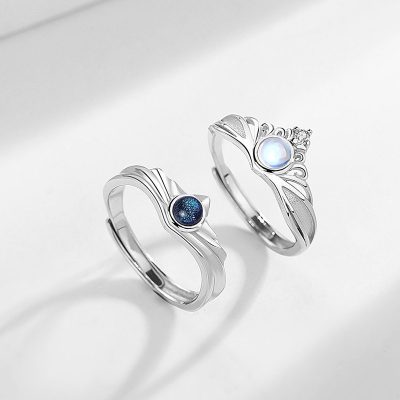 Nhẫn đôi Bạc đính đá CZ Hoàng Tử Công Chúa Jerome LILI 954717 6