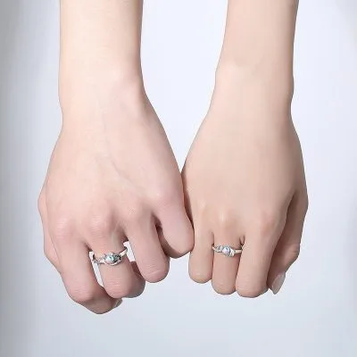 Nhẫn đôi Bạc đính Pha Lê Aurora, CZ Thiên Thần Và ác Quỷ LILI 179513 4