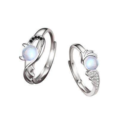 Nhẫn đôi bạc đính pha lê Aurora, CZ thiên thần và ác quỷ LILI_179513_5