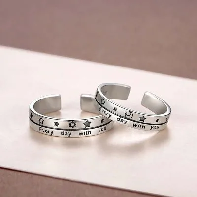 Nhẫn đôi bạc free size Every day with you LILI_897938_1