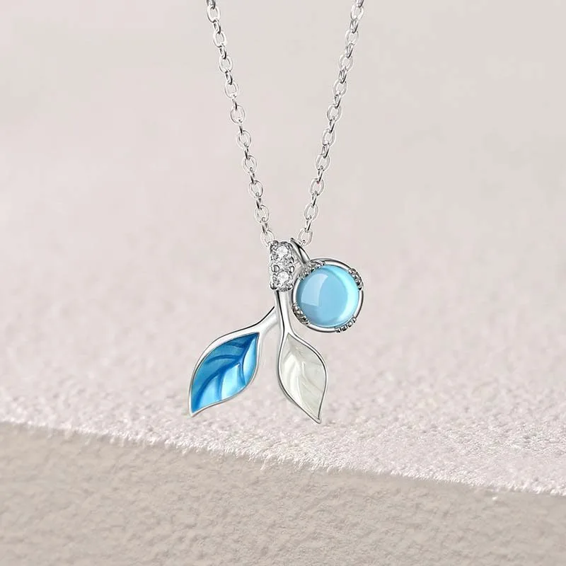 Vòng cổ bạc nữ đính đá CZ hình cành lộc non LILI_552456_1