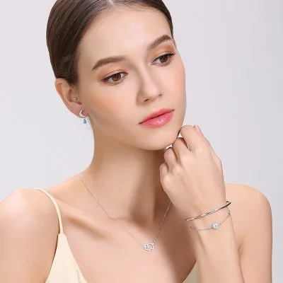 Vòng tay bạc nữ đính đá CZ 2 tầng Isidore LILI_123792_2