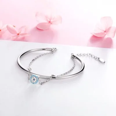 Vòng tay bạc nữ đính đá CZ 2 tầng Isidore LILI_123792_4