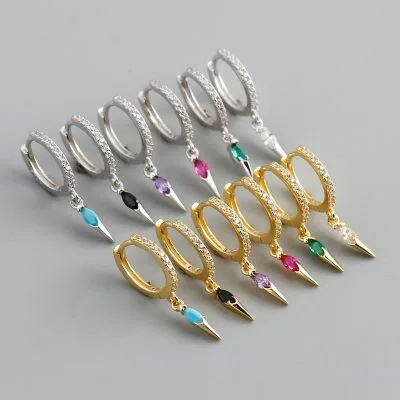 Bông Tai Bạc Nữ Mạ Vàng đính đá CZ Màu Tùy Chọn LILI 613464 20