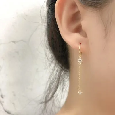 Bông Tai Bạc Nữ Xích Tròn đính đá CZ Theo Màu Tùy Chọn LILI 763155 7