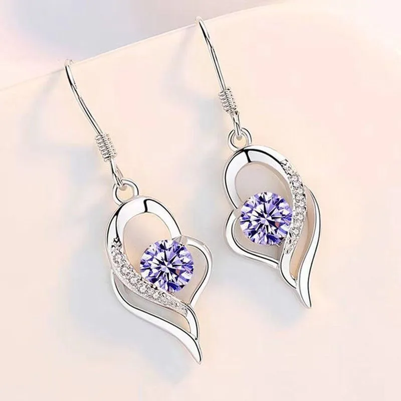 Bông Tai Bạc Ý S925 Nữ Mạ Bạch Kim đính đá CZ Hình Trái Tim LILI 991582 21