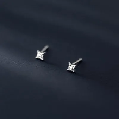 Bông Tai Bạc Nữ Cỡ Nhỏ Mini đính đá CZ Hình ánh Sao LILI 682792 1
