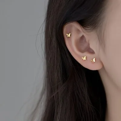 Bông Tai Bạc Nữ Cỡ Nhỏ Mini Hình Những Chú Bướm Xinh LILI 448353 4