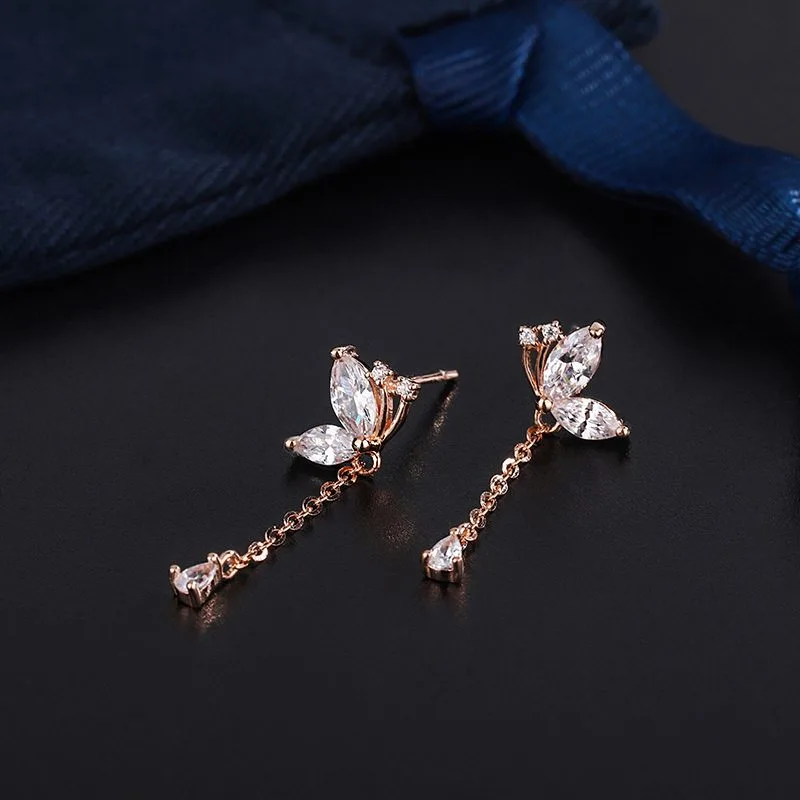 Bông Tai Bạc Nữ đính đá CZ đôi Bướm Xinh LILI 612577 7