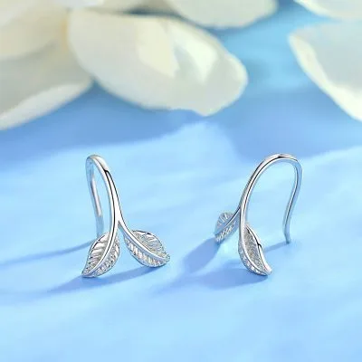 Bông Tai Bạc Nữ đính Hình Cặp Lá Shanley LILI 618789 1