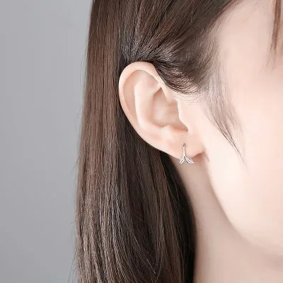 Bông Tai Bạc Nữ đính Hình Cặp Lá Shanley LILI 618789 2