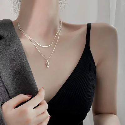 Dây Chuyền Bạc Nữ 2 Tầng Keisha LILI 717374 21
