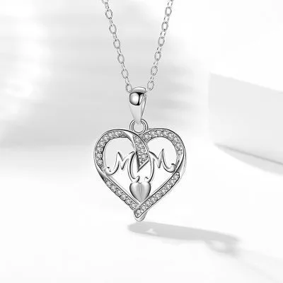 Dây Chuyền Bạc Nữ đính đá CZ Trái Tim Của Mẹ MOM LILI 275239 1