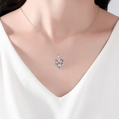 Dây Chuyền Bạc Nữ đính đá CZ Trái Tim Của Mẹ MOM LILI 275239 4