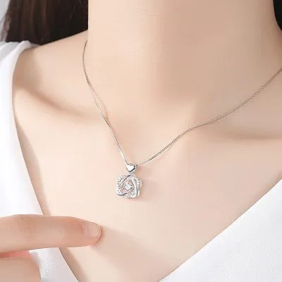 Dây Chuyền Bạc Nữ Liền Mặt Mạ Vàng đính đá CZ Trái Tim Double LILI 583553 31