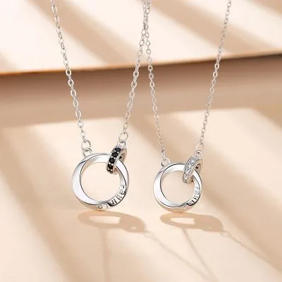Dây Chuyền đôi Bạc đính đá CZ Cặp Nhẫn Shanley LILI 489425 1