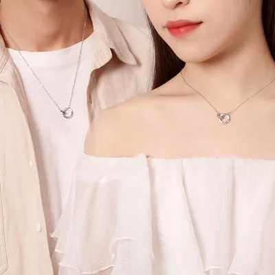 Dây Chuyền đôi Bạc đính đá CZ Cặp Nhẫn Shanley LILI 489425 3