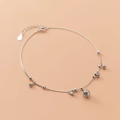 Lắc Chân Bạc Nữ Dạng Hạt Hình Chuông Tròn Dễ Thương LILI 346614 1
