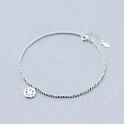 Lắc Chân Bạc Nữ Dạng Hạt Hình Mặt Cười LILI 752237 1