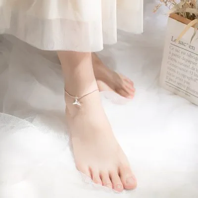 Lắc Chân Bạc Nữ Dạng Trơn Hình đuôi Cá Dễ Thương LILI 966357 3