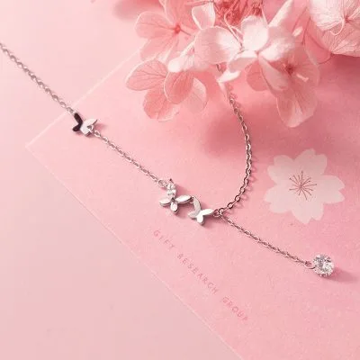Lắc Chân Bạc Nữ đính đá CZ Hình Những Chú Bướm Xinh LILI 532616 3