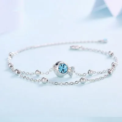Lắc Chân Bạc Nữ đính Hạt Bi Hình Cá Nhỏ LILI 871416 30
