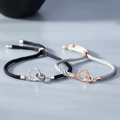 Lắc Tay Bạc đôi Dây Bện Hình Nhẫn đôi The Only Love LILI 962667 1