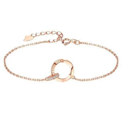 Lắc Tay Bạc Nữ đính đá CZ Cặp Nhẫn đôi Fall In Love LILI 178953 6