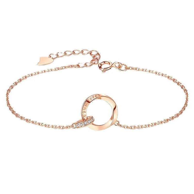 Lắc Tay Bạc Nữ đính đá CZ Cặp Nhẫn đôi Fall In Love LILI 178953 6