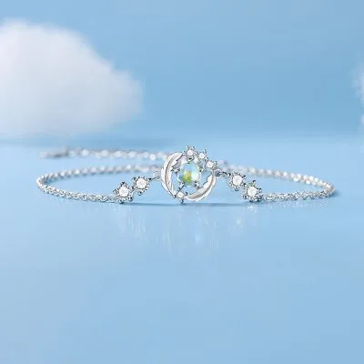 Lắc Tay Bạc Nữ đính đá CZ Hình Lông Vũ LILI 563932 4