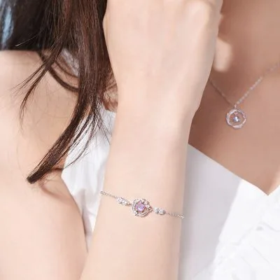 Lắc Tay Bạc Nữ đính đá CZ Hình Lông Vũ LILI 563932 6