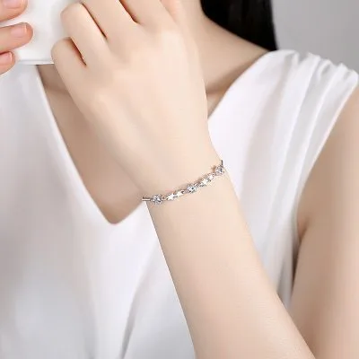 Lắc Tay Bạc Nữ đính đá CZ Hình Ngôi Sao 5 Cánh LILI 569375 4