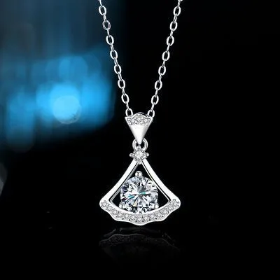 Mặt Dây Chuyền Bạc Nữ đính Kim Cương Moissanite Hình Chiếc Váy LILI 786195 5