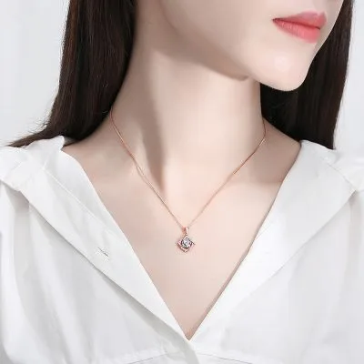 Mặt Dây Chuyền Bạc Nữ đính Kim Cương Moissanite Tròn Cách điệu LILI 413898 1