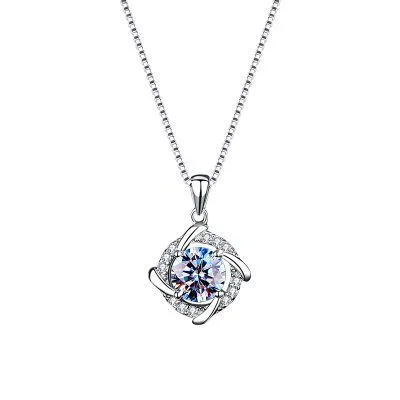 Mặt Dây Chuyền Bạc Nữ đính Kim Cương Moissanite Tròn Cách điệu LILI 413898 3