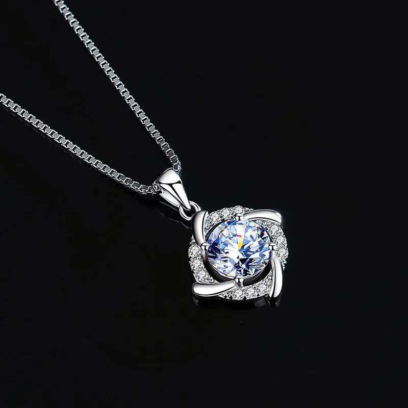 Mặt Dây Chuyền Bạc Nữ đính Kim Cương Moissanite Tròn Cách điệu LILI 413898 4