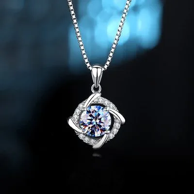 Mặt Dây Chuyền Bạc Nữ đính Kim Cương Moissanite Tròn Cách điệu LILI 413898 6