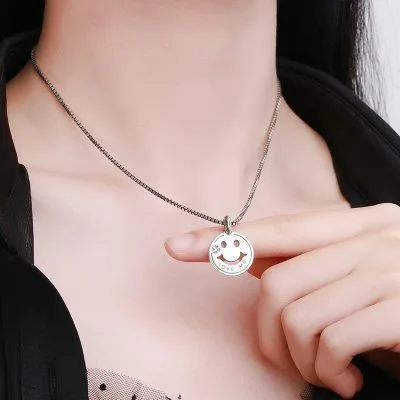 Mặt Dây Chuyền Bạc Nữ Hình Mặt Cười Cỏ 4 Lá Cosima LILI 791261 1