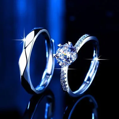 Nhẫn Cặp đôi Bạc đính Kim Cương Moissanite Theophilus LILI 672438 1