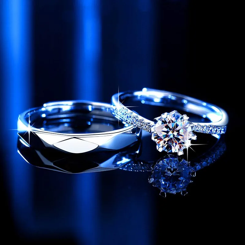 Nhẫn Cặp đôi Bạc đính Kim Cương Moissanite Theophilus LILI 672438 2