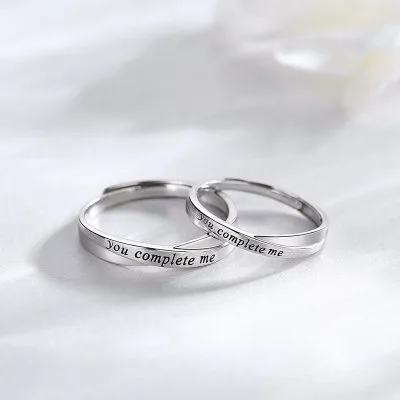 Nhẫn Cặp đôi Tình Yêu Bạc You Complete Me LILI 168264 4