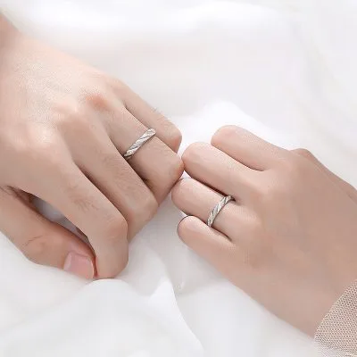 Nhẫn đôi Bạc Trơn Cách điệu Erastus LILI 716164 3