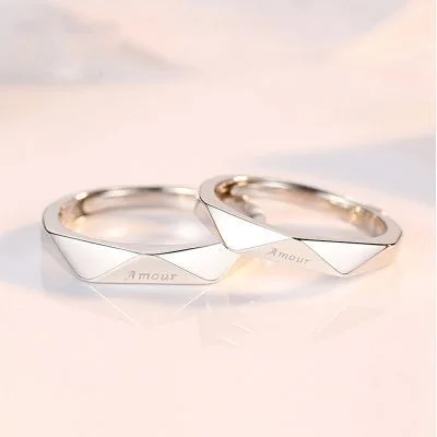 Nhẫn đôi Bạc Trơn Khắc Tên Chữ Theo Yêu Cầu Couple BFF Amour LILI 196429 30