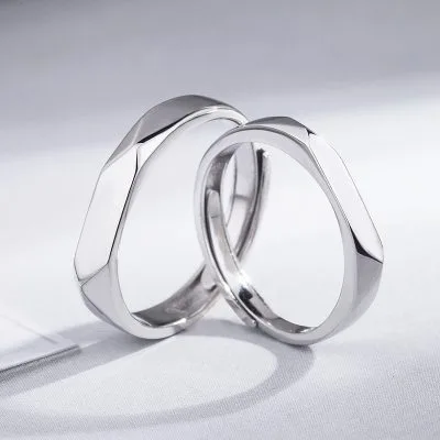 Nhẫn đôi Bạc Trơn Khắc Tên Chữ Theo Yêu Cầu Drusilla LILI 177932 4
