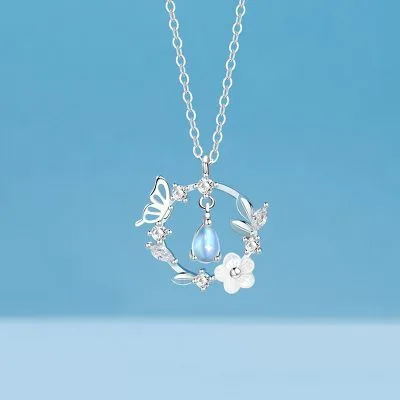 Vòng Cổ Bạc Nữ đính đá CZ Hoa Bướm Daria LILI 544483 1