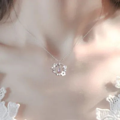 Vòng Cổ Bạc Nữ đính đá CZ Hoa Bướm Daria LILI 544483 3