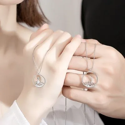 Vòng Cổ đôi Bạc Cô Dâu Chú Rể Seward LILI 787994 3