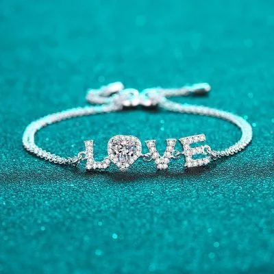 Vòng Tay Bạc Nữ đính Kim Cương Moissanite LOVE LILI 834411 1