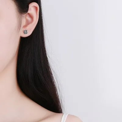 Bông Tai Bạc Nữ Hình Cỏ 4 Lá Edana LILI 311423 4