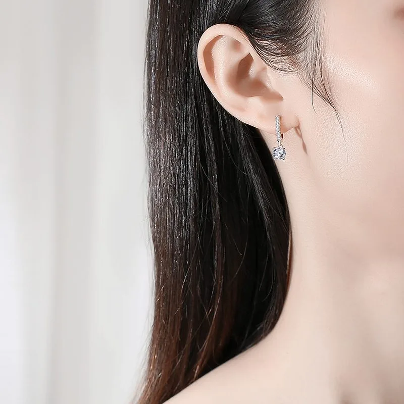 Bông Tai Bạc Nữ Tròn đính đá CZ Isadora LILI 123811 4